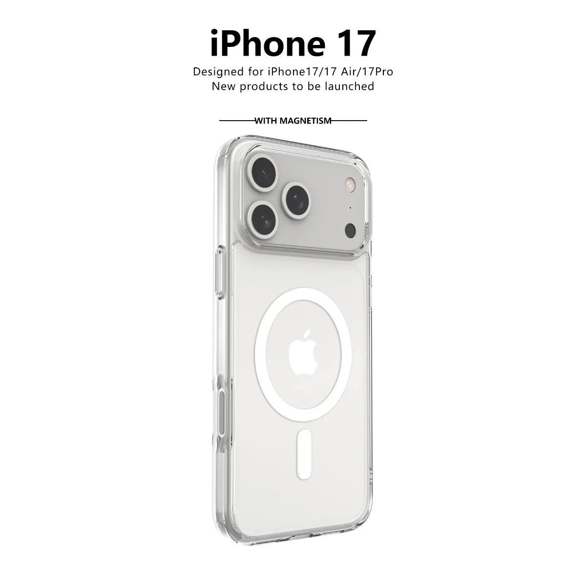 Clear Magnetic Shockproof Phone Case with Wireless Charging Compatibility