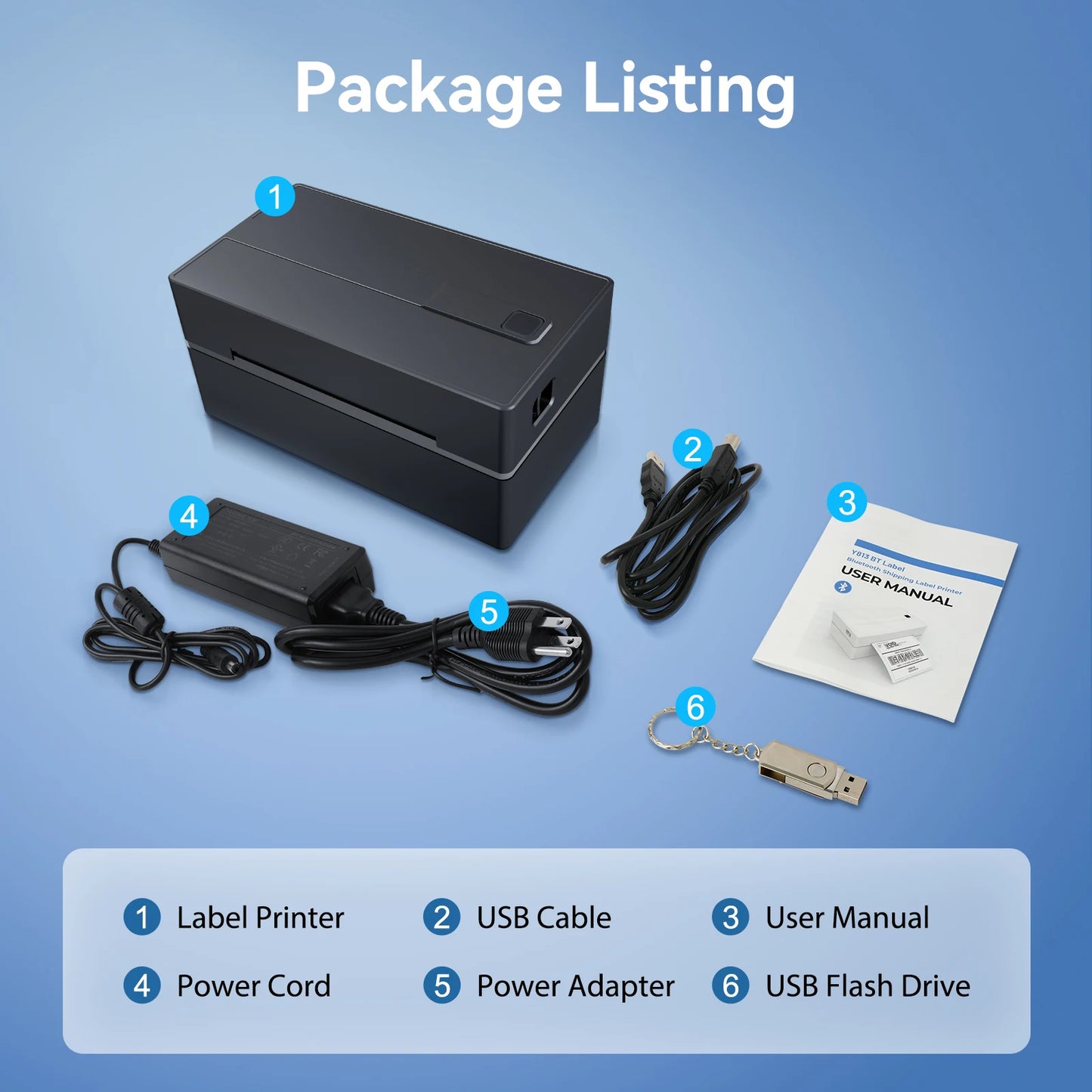 Portable 4x6 Thermal Shipping Label Printer for Small Business & Home Office