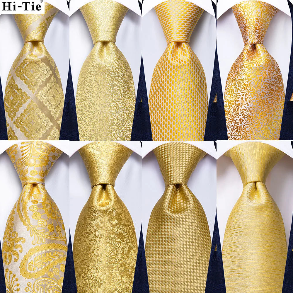 Men’s Gold Patterned Necktie. Wedding & Formal Wear