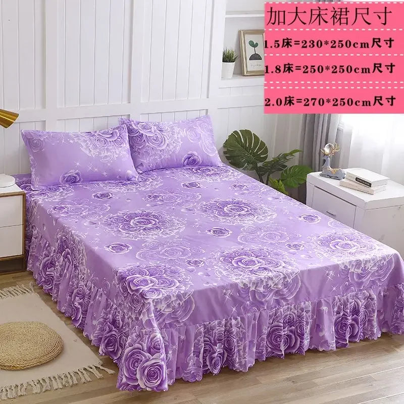 Bedroom Flat Sheets Bed Printed Fashion Modern Queen King Size Washed Cotton Comfortable Bedding Mattress Cover Bedspread New