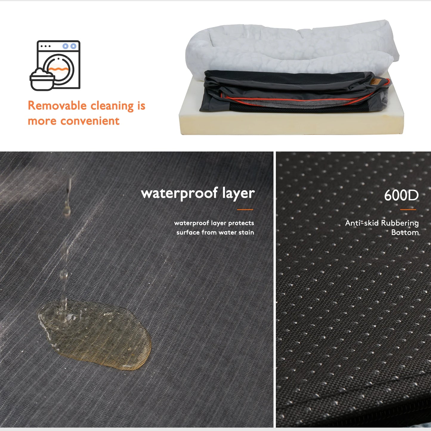 Large Orthopedic Dog Bed with Removable Washable Cover