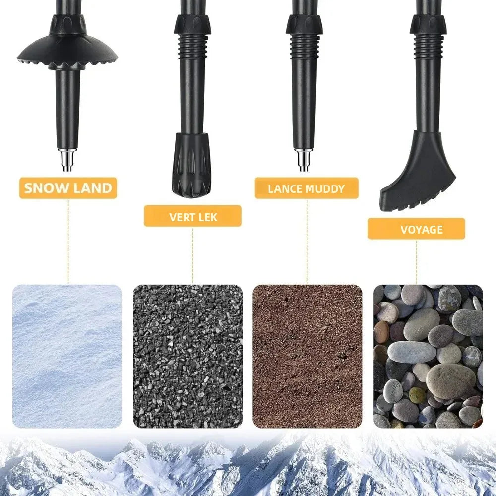 2PCS Ultralight Trekking Poles Set – Foldable Telescopic Nordic Walking Sticks for Hiking, Backpacking & Outdoor Adventures