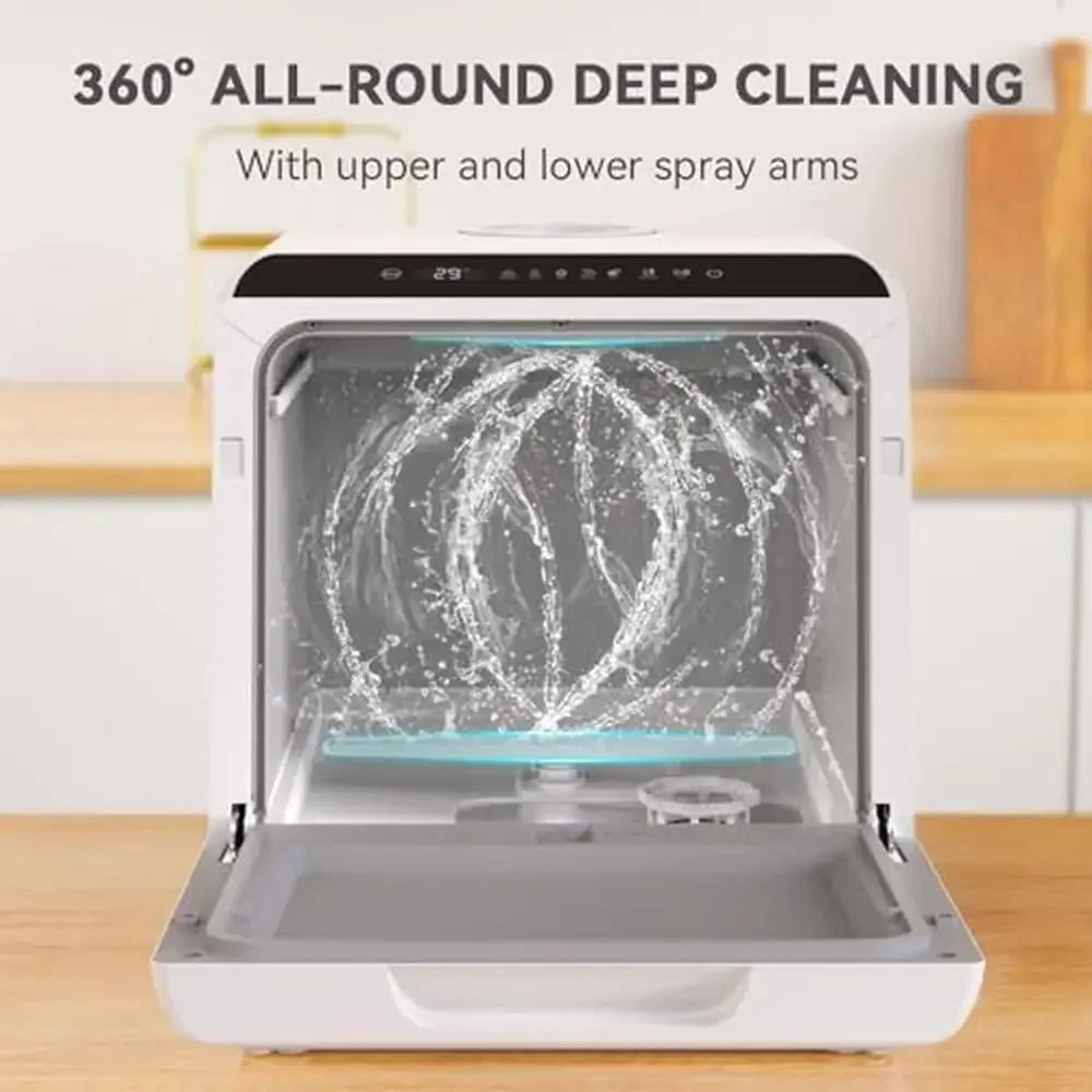 Portable Countertop Dishwasher 5 Washing Programs Compact Small Dishwasher with Baby Care Air-Dry Function 5-Liter Water Tank