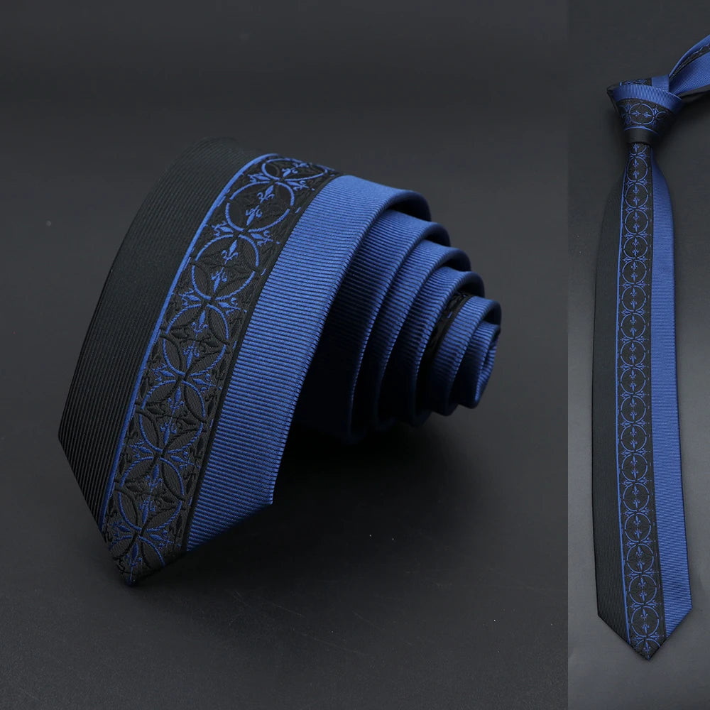 Men’s Skinny Floral Paisley Tie. Modern Wedding and Business Necktie