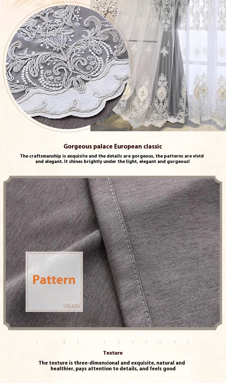 Luxury Vintage Embroidered Sheer Curtain Panel