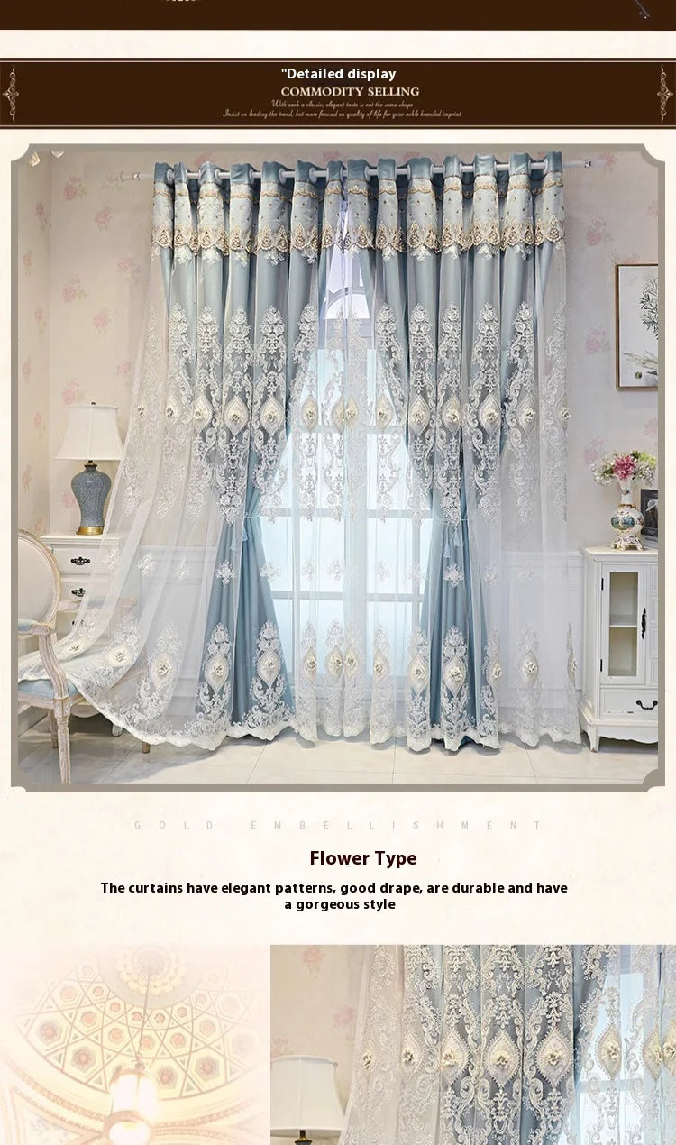 Luxury Vintage Embroidered Sheer Curtain Panel