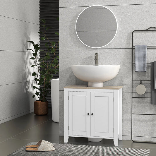 Kleankin Pedestal Sink Storage Cabinet U Shape Vanity