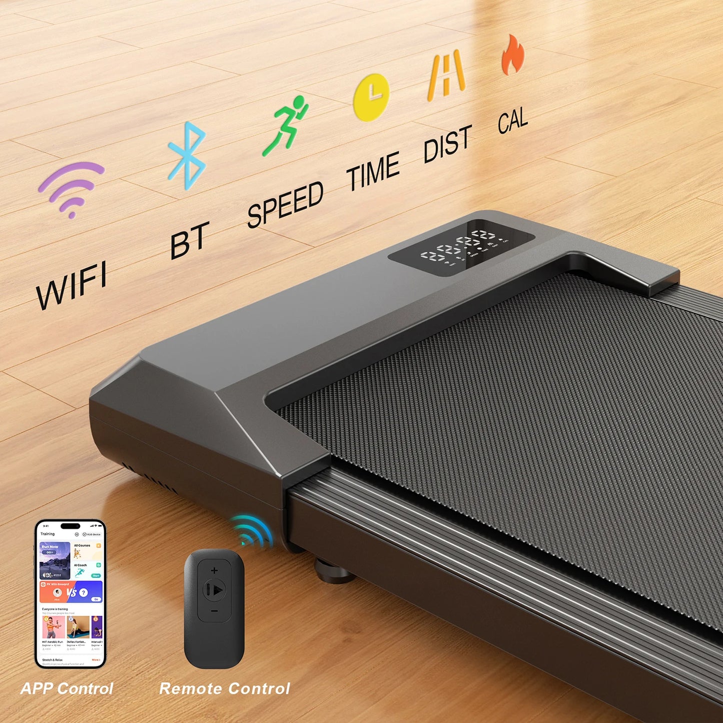 350lbs Treadmill for Home 2.5HP Treadmills Walking Pad LCD Digital Data Display 2in1 Walking Running Fitness Exercise Machine