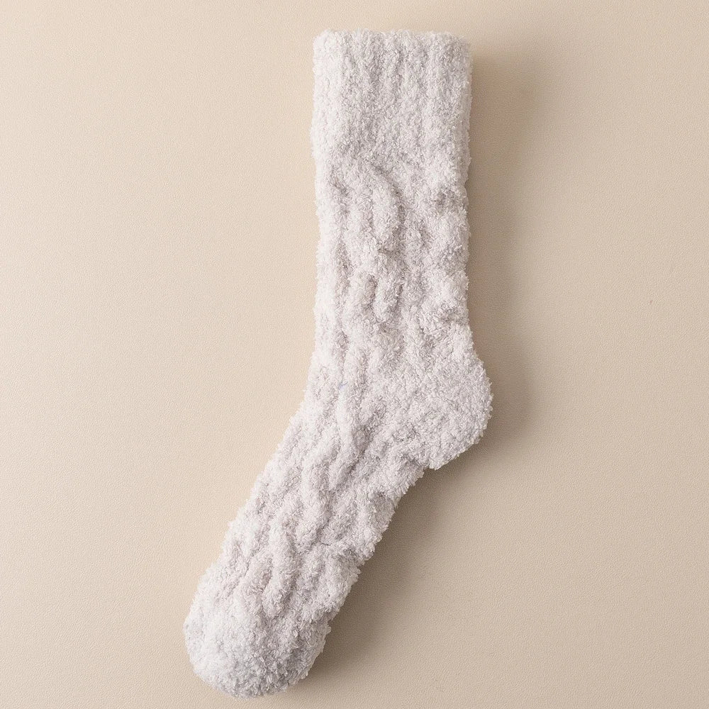 5 Pairs Thick Warm Winter Socks Men Coral Fleece Thermal High Quality Middle Tube Cozy Fluffy Sleeping Socks