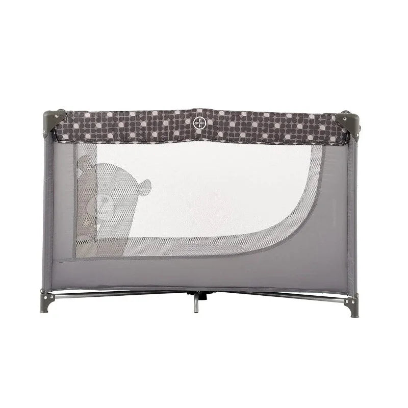 Portable Crib Playpen With Mattress And Carry Bag Grey