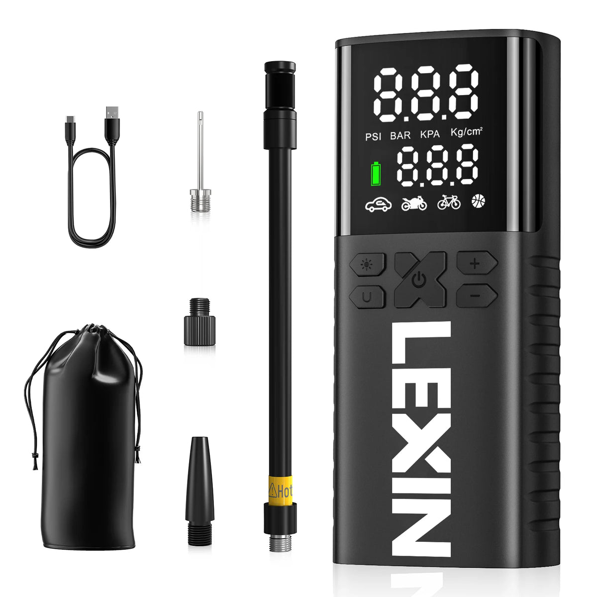 Smart Portable Air Pump | Rechargeable Tire Inflator for Cars & Motorcycles
