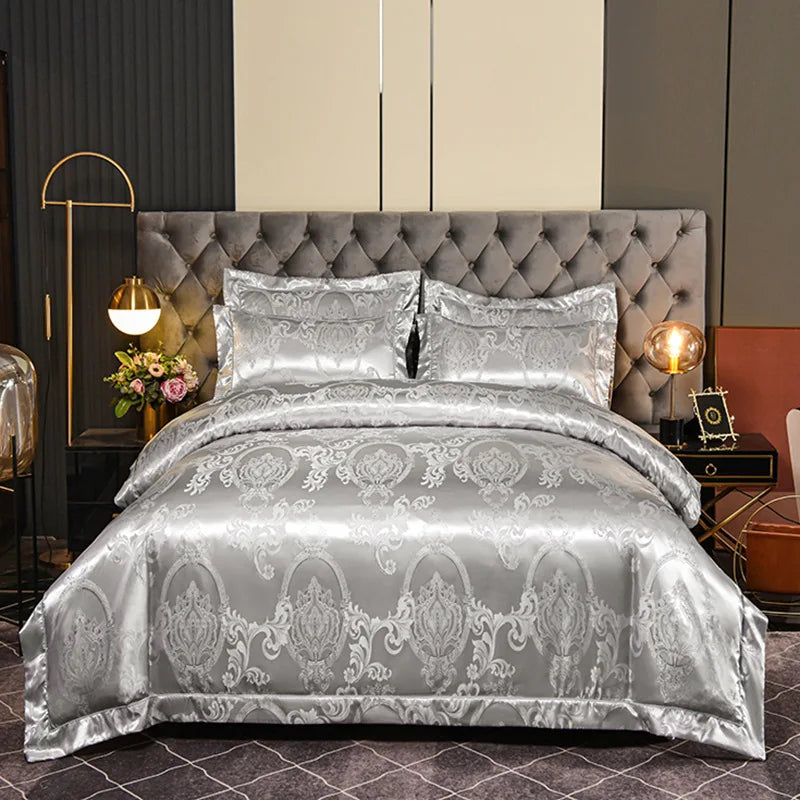 Luxury Satin Jacquard 4-Piece Bedding Set