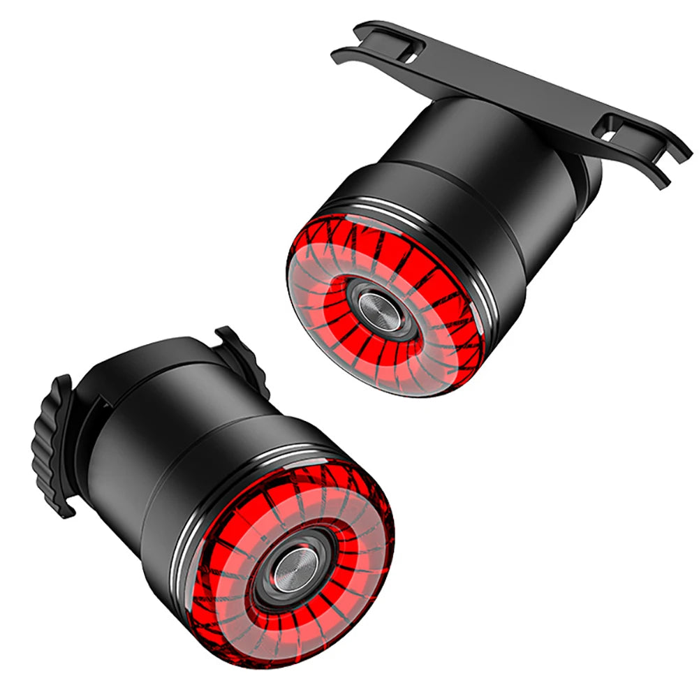LED Bicycle Taillight 5 Modes Rechargeable Mountain Bike Safety Rear Lights Smart Brake Sensing Waterproof Cycling Accessories