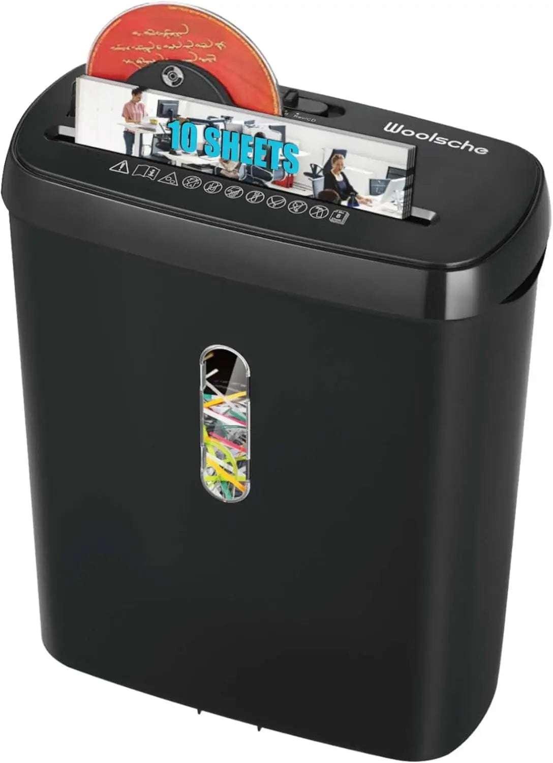 10-Sheet Strip-Cut Paper Shredder for Home & Office. P-2 Security