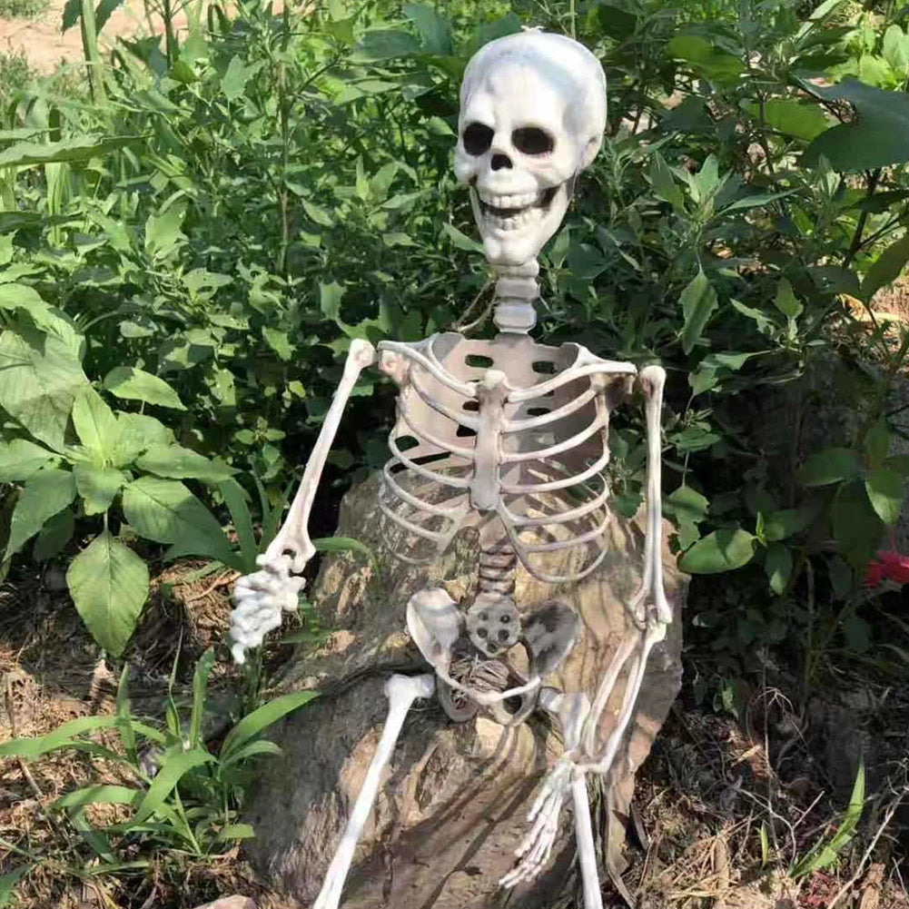 Full Life Size Human Skeleton Halloween Prop 90CM Haunted House Hanging Props Halloween Movable Skeleton Halloween Ornament Toys