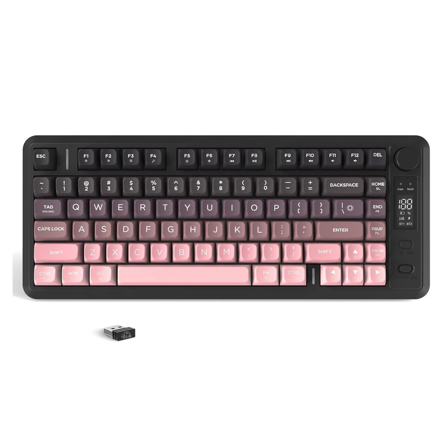 ATTACK SHARK M75 Wireless Gaming Keyboard with OLED Display & Control Knob