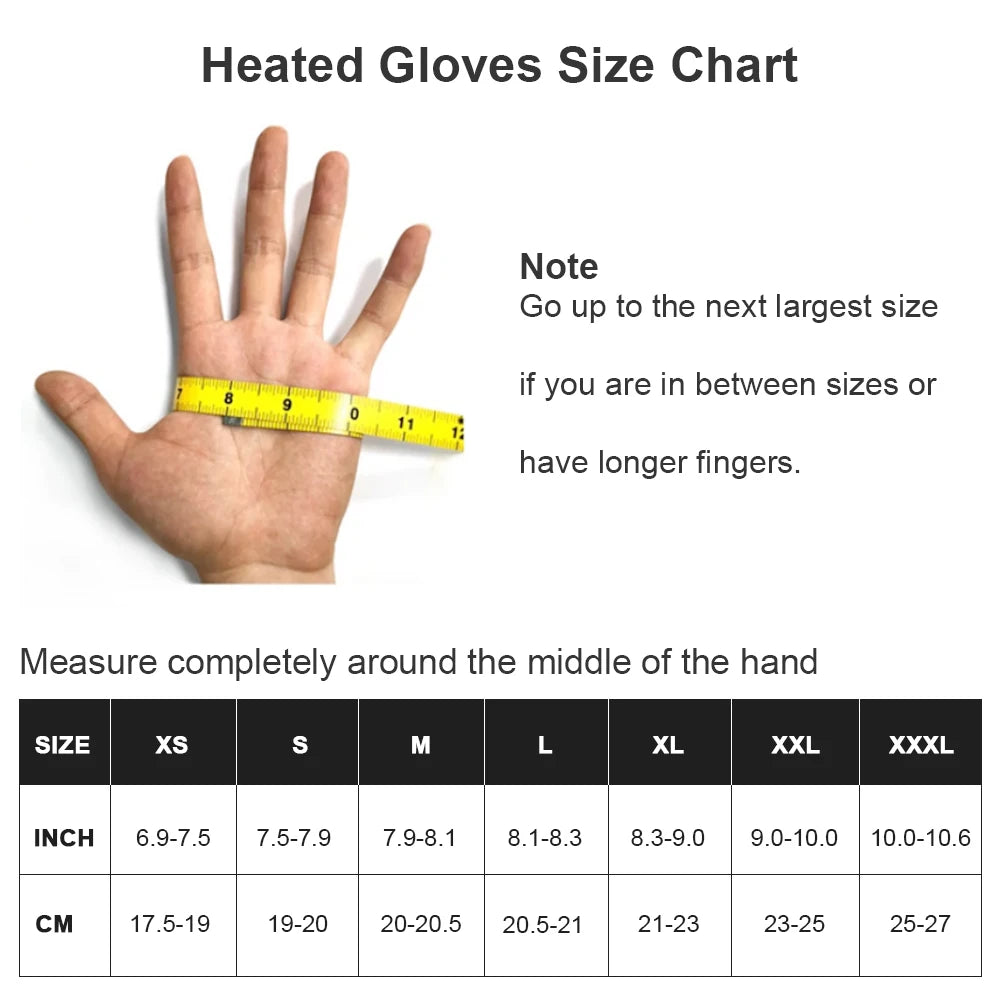 Rechargeable Electric Heated Gloves Waterproof Touch Screen