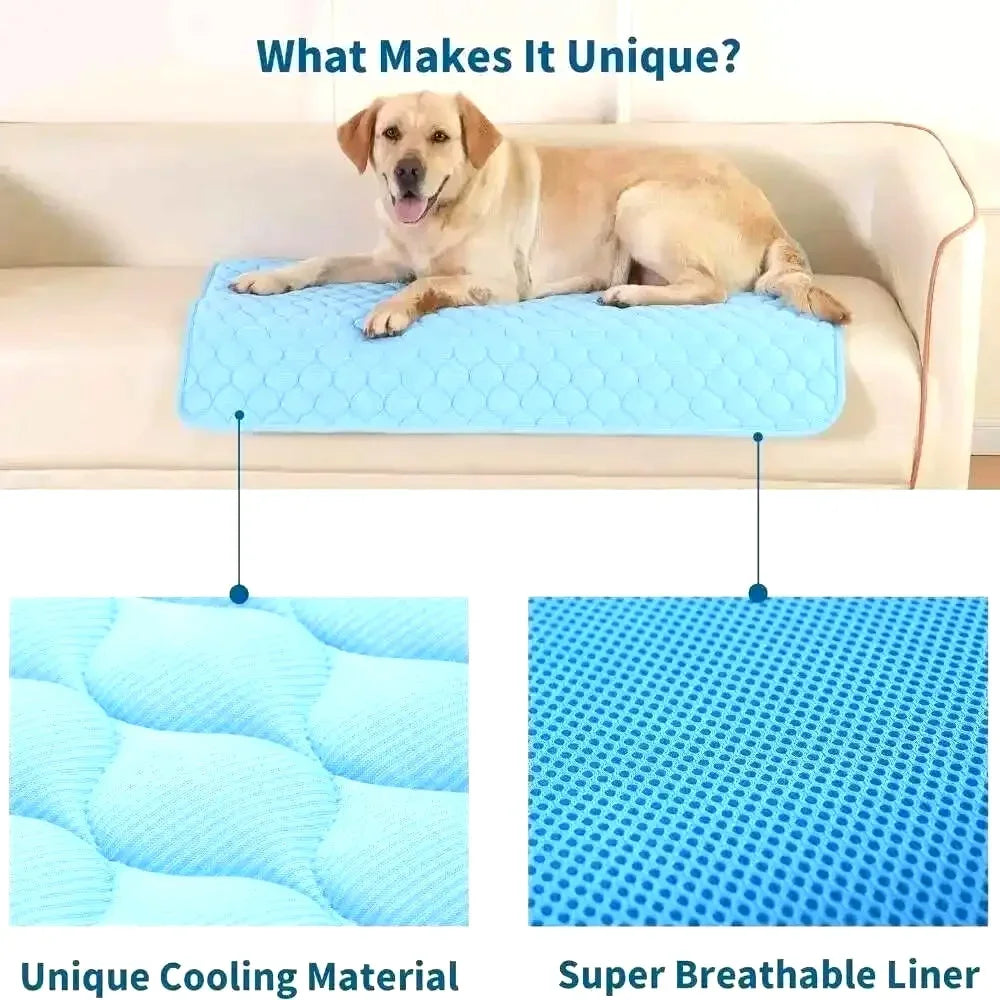 Ice Silk Cooling Dog & Cat Mat | Breathable Summer Cooling Pad for Pets