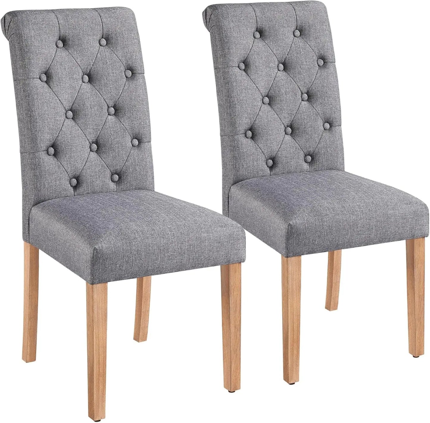 Tufted Dining Chairs Set of 4 Parsons Kitchen Chairs Stylish Dining Room Chair Upholstered Fabric Chairs with Solid Wood Legs