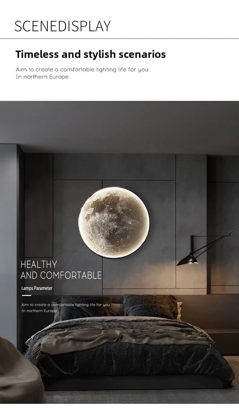 MoonGlow LED Wall Clock & Ambient Night Light
