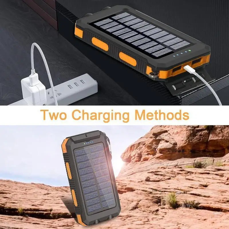10000mAh Solar Power Bank Portable Charger – Outdoor Emergency Charging Battery Pack
