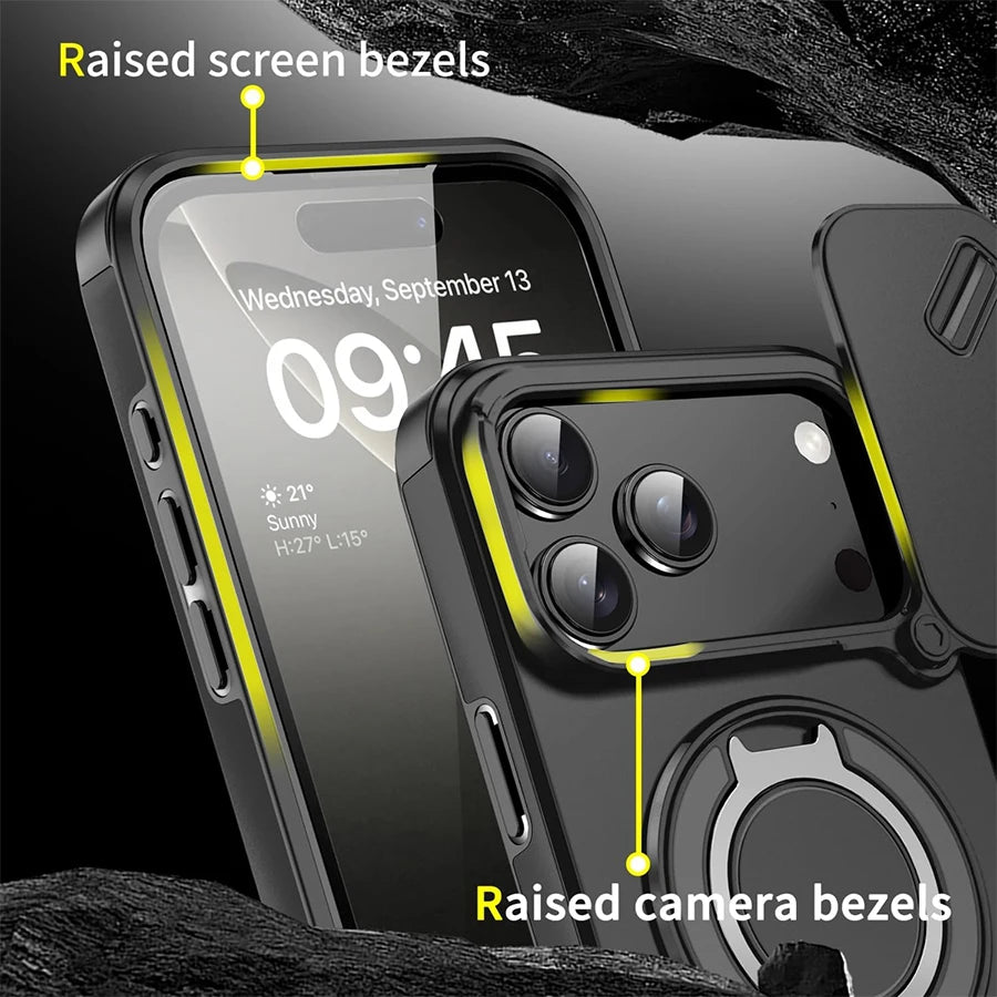 Heavy Duty Magnetic Shockproof Phone Case with Ring Stand