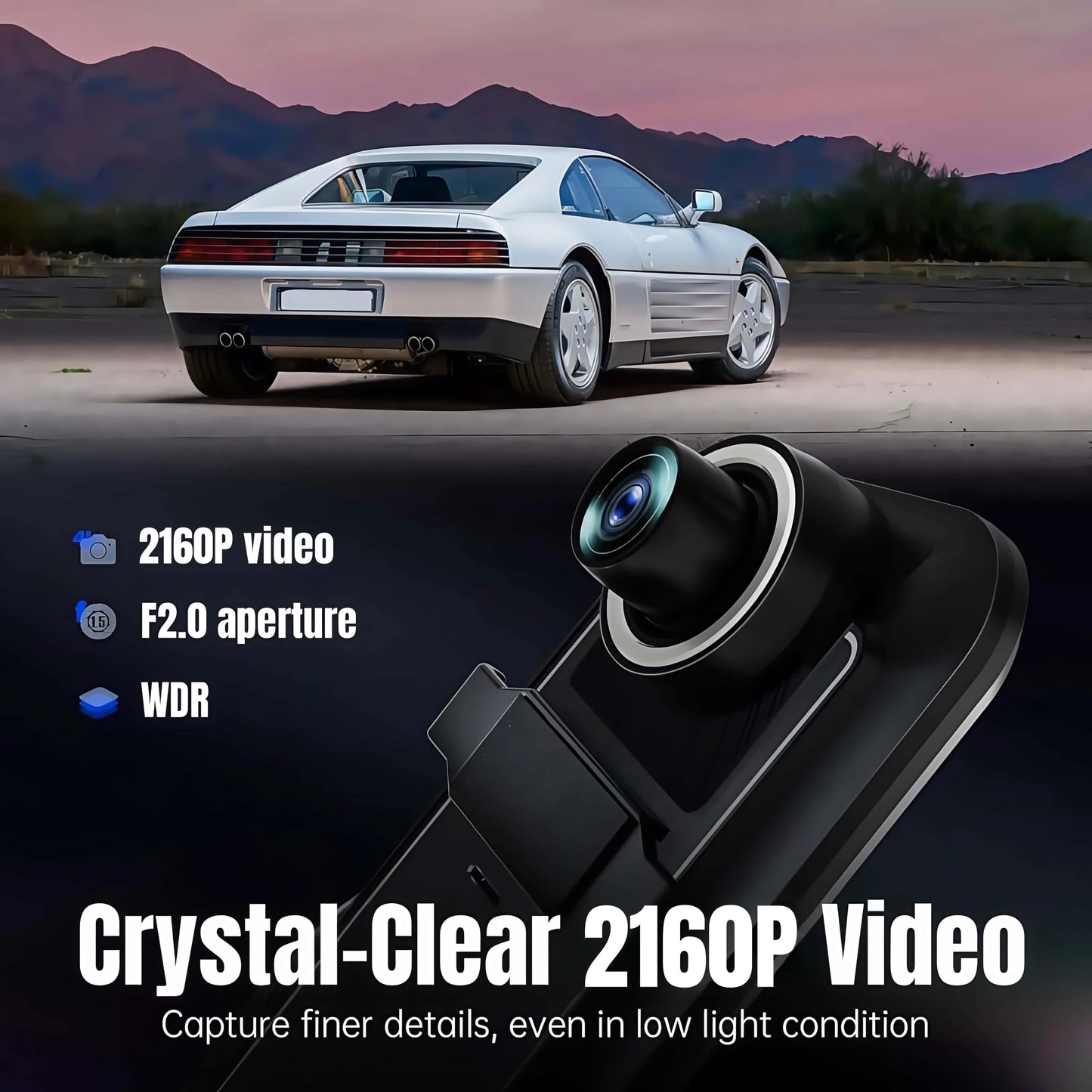 4K Ultra HD Front & Rear Dash Cam with GPS, WiFi & Night Vision for Enhanced Driving Security