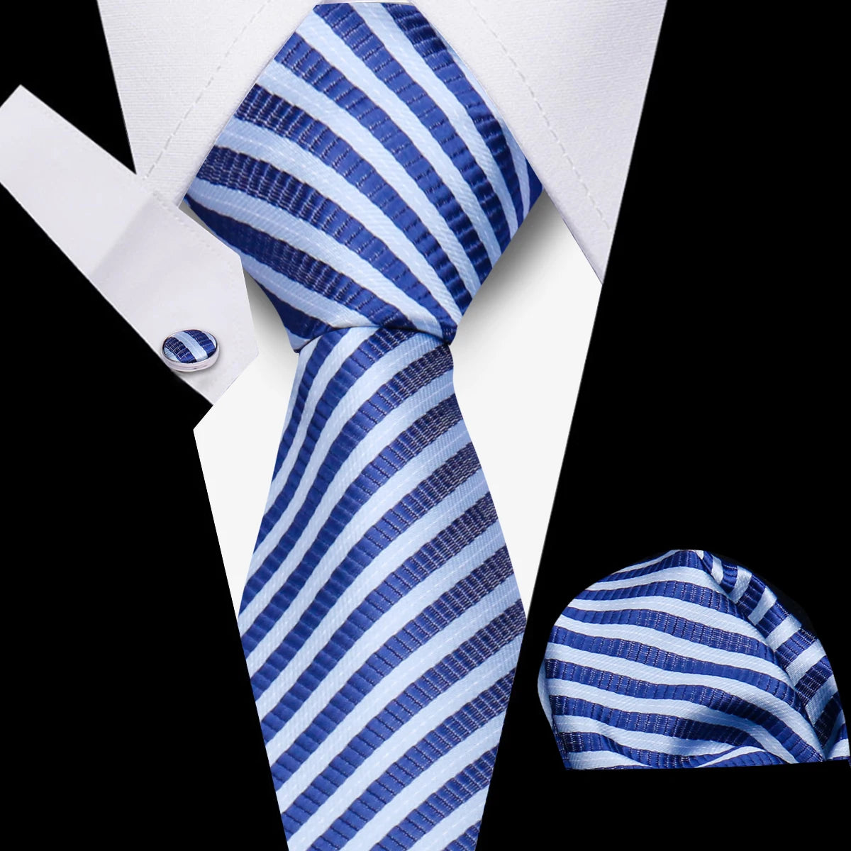Tie Men Business Necktie Set Classic Plaid Cufflinks Handkerchief For Suit Wedding High Quality 3pcs Ties Sets Formal Gravata