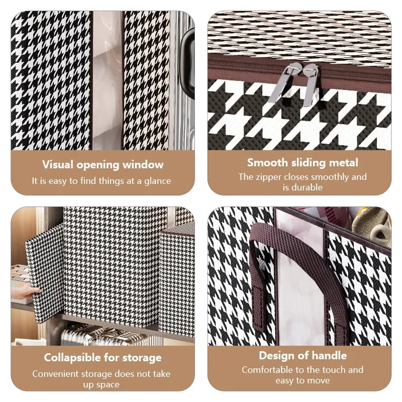 Large Woven Storage Baskets with Lids for Laundry & Home Organization