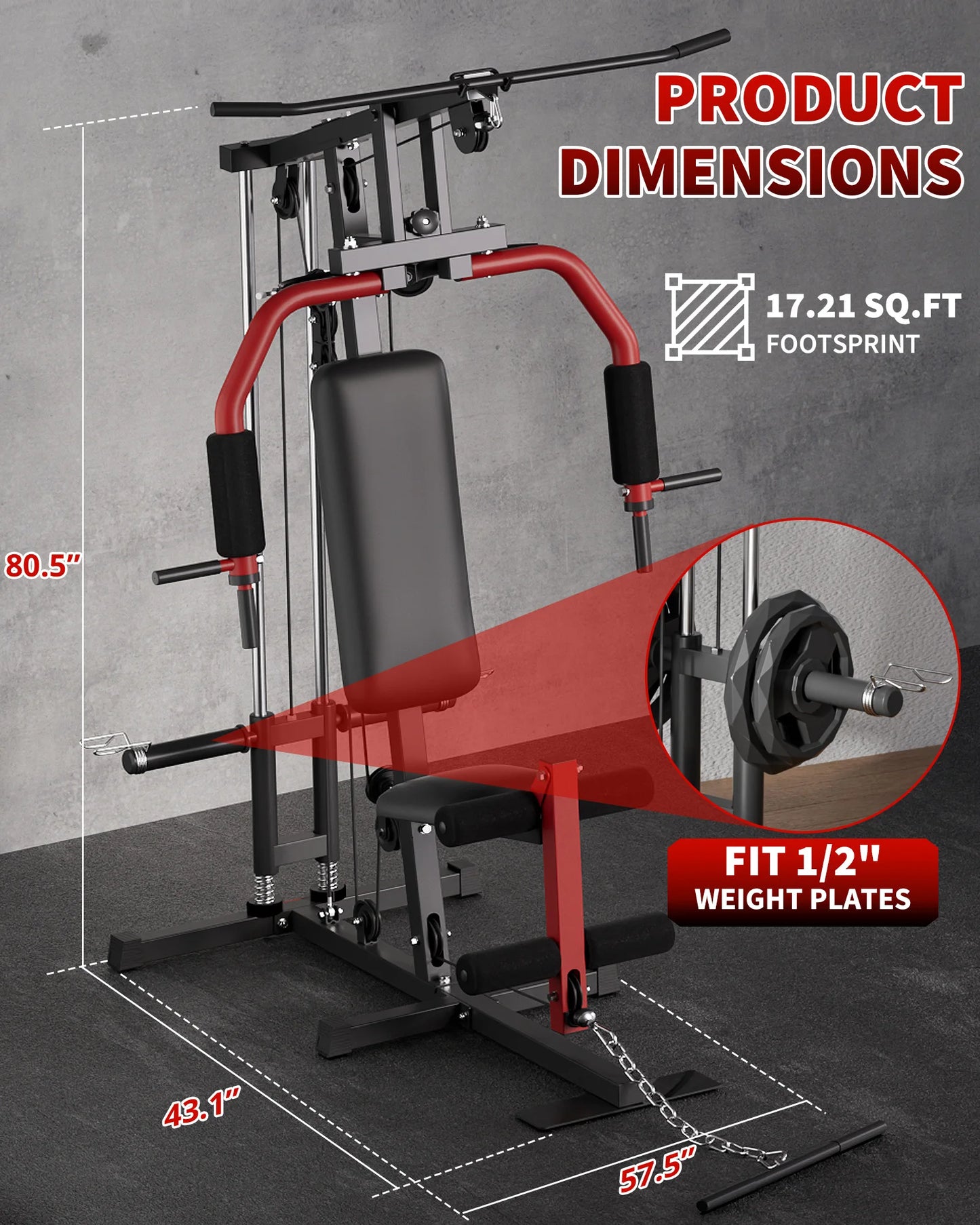 5-in-1 Multifunctional Home Gym Equipment Full Body Workout Machine with Lat Pulldown and Strength Training Station