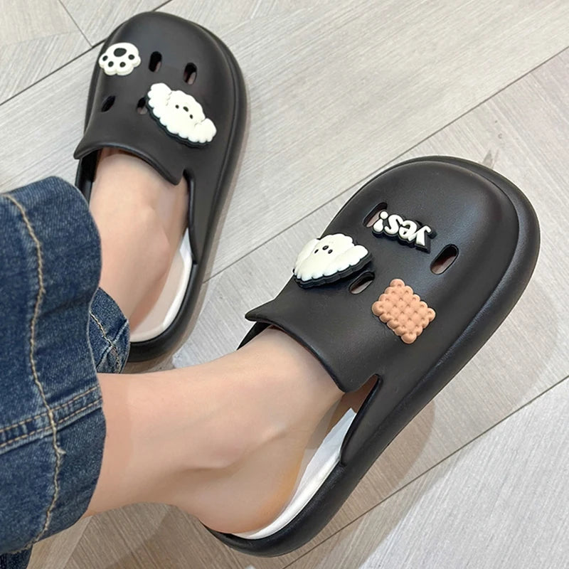 Cute Dog Cartoon Plush House Slippers for Men and Women