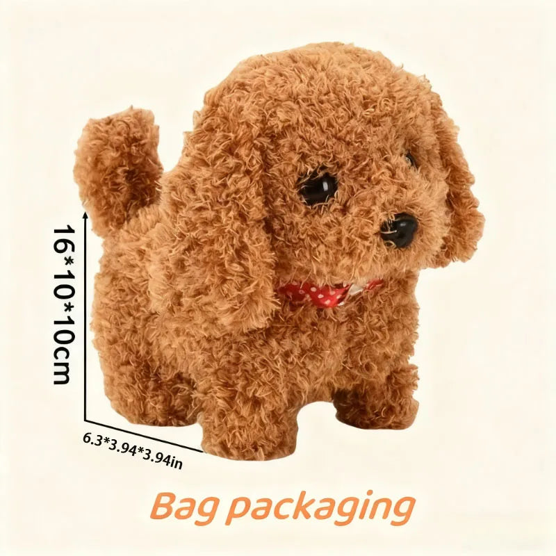 Electric Plush Simulation Dog Teddy Puppy,Walking Electronic Pet Toy, Interactive Robot Pet for Kids, Christmas Gift