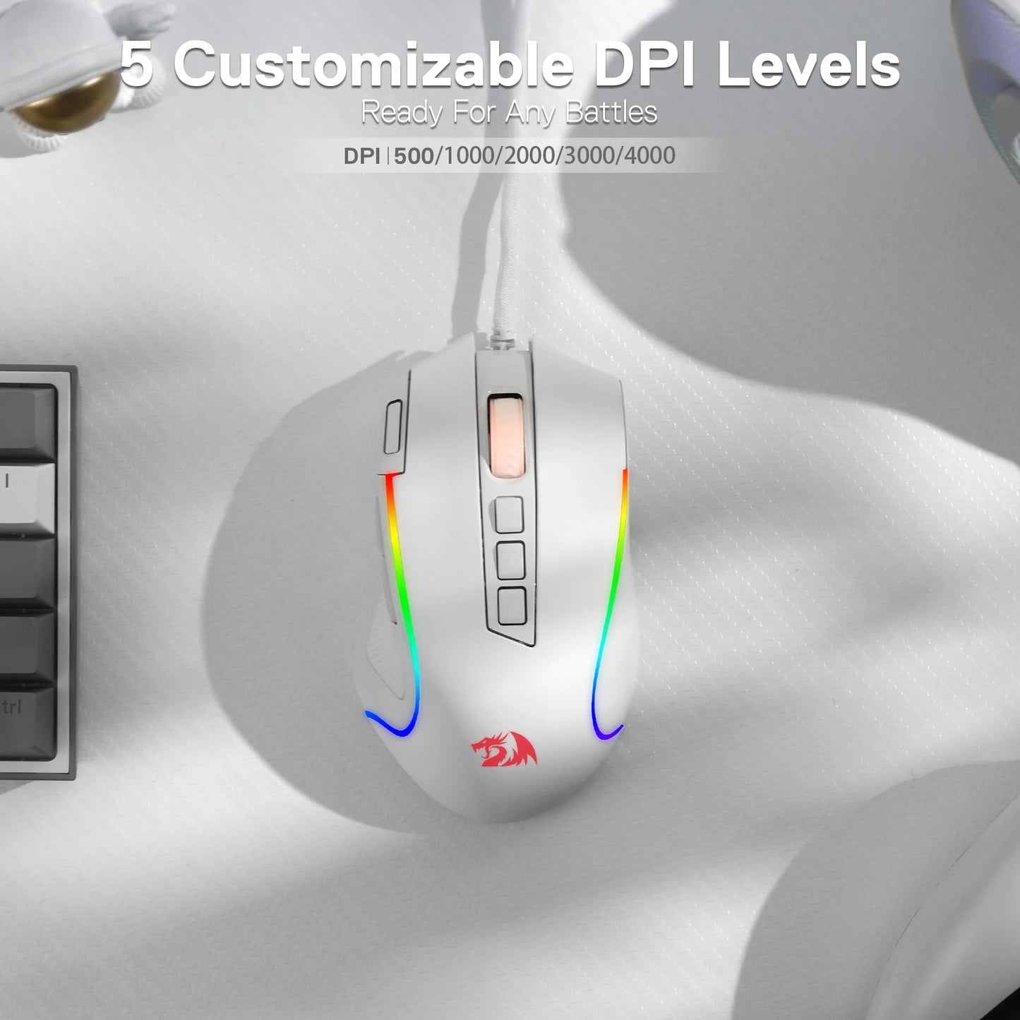 Rechargeable Wireless Ergonomic Mouse for Laptop & PC, Silent Click Bluetooth & 2.4GHz USB Mouse with Adjustable DPI