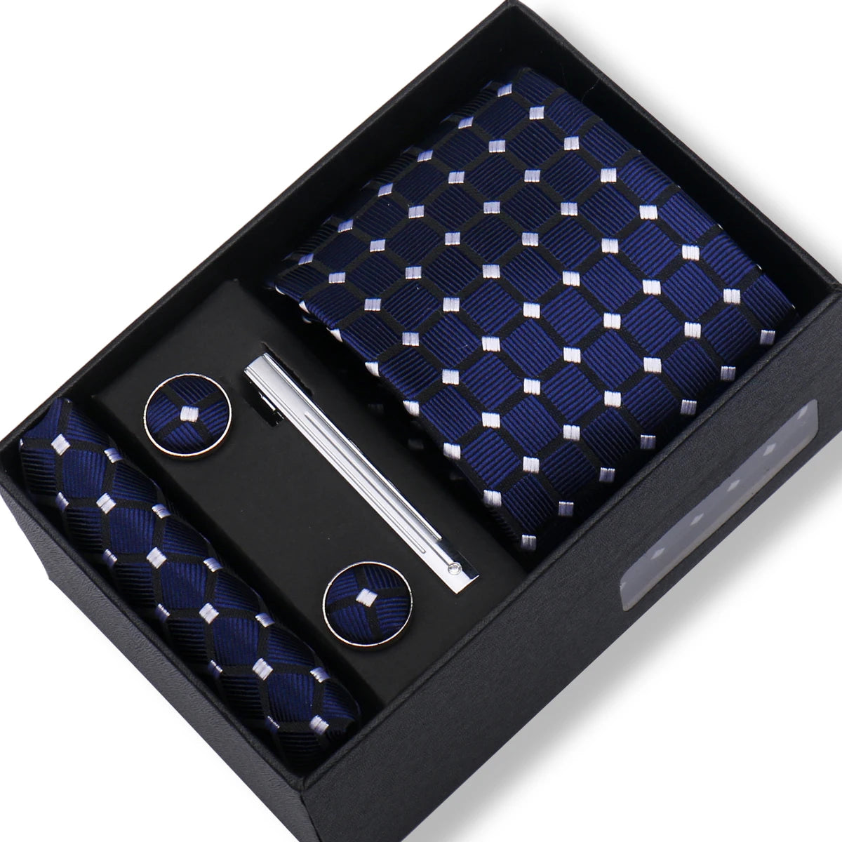 Tie Men With Box Top Quality Business Ties Hanky Cufflink Set Clips Green Necktie Corbatas For Men Wedding In Gift Box Gravatas