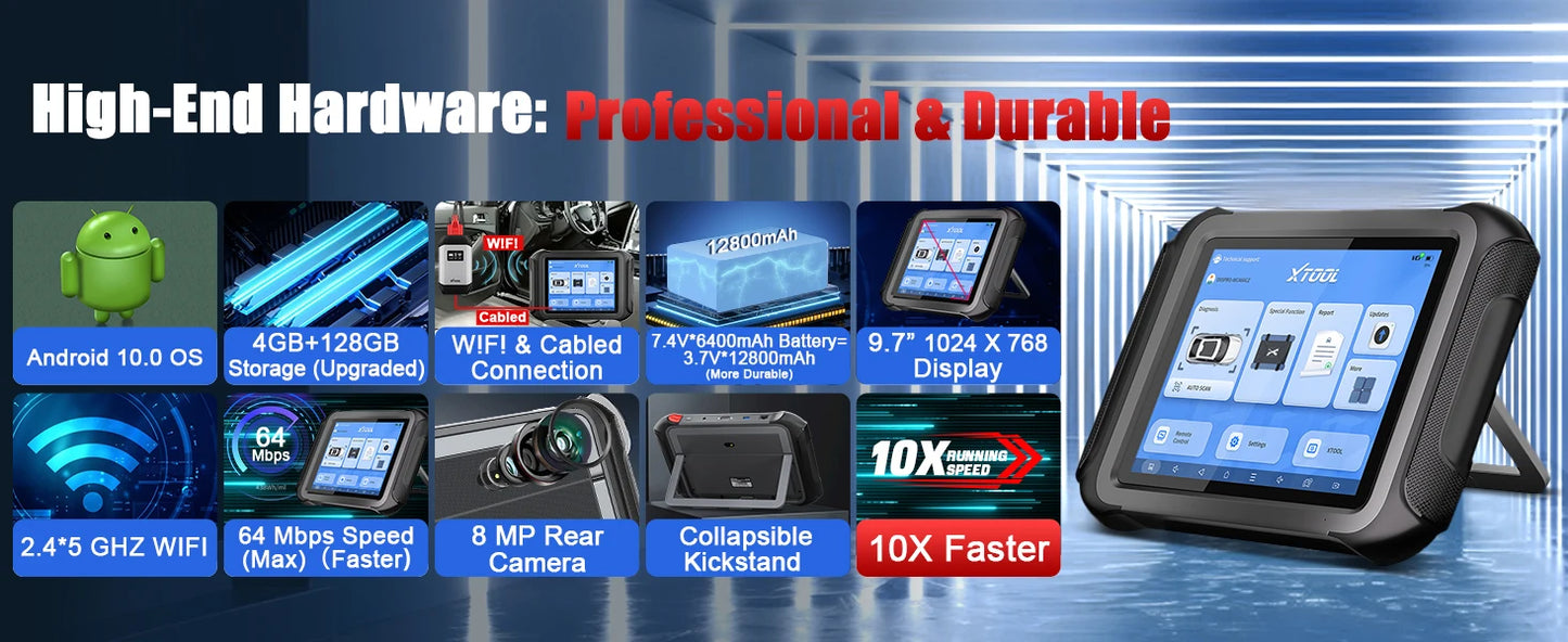 XTOOL D9S PRO D9SPRO WIFI Diagnostic Tool ECU Programmer Automotive Scanner Topology Map VAG Guided 42+Resets FCA/CANFD/DOIP