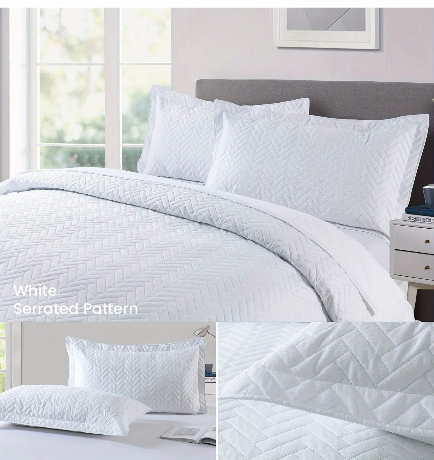 Lightweight Solid Color 2/3-Piece Quilted Bedding Set