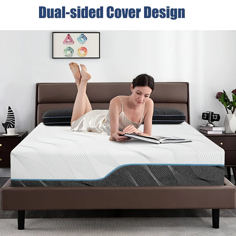 Hcore Queen Size Mattress, 8/10 Inch Medium Firm - Extra Firm Dual Sides Flippable Mattress for Back Pain Relief