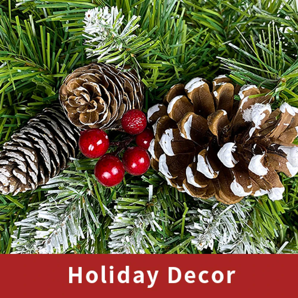 Pre-lit Xmas Tree Artificial Christmas 4-Piece Set,Garland, Wreath and Set of 2 Entrance Trees X-mas with LED Lights, Christmas