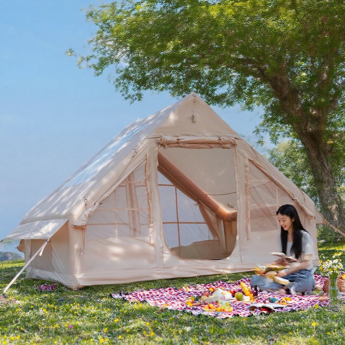 Luxury Inflatable Glamping Tent – Spacious Waterproof Camping Shelter for Outdoor Living