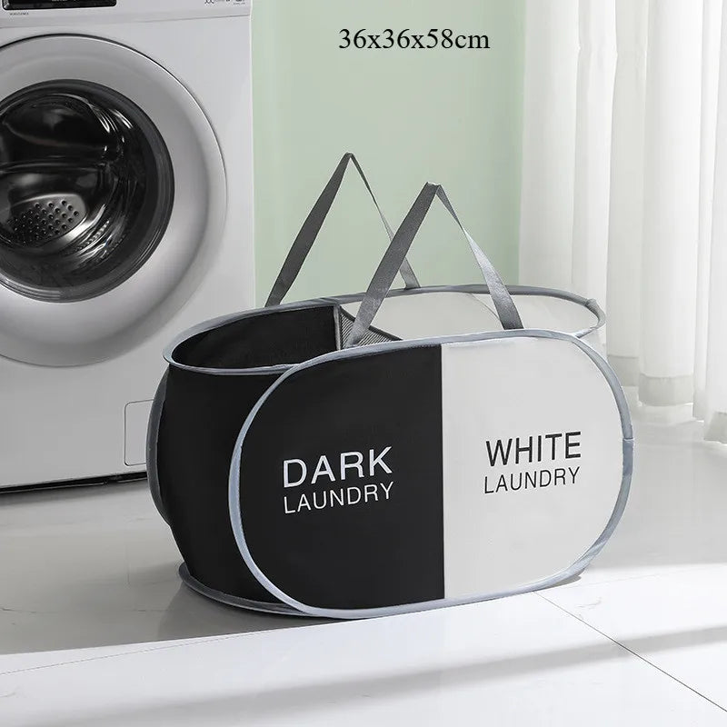 Large Foldable Laundry Sorting Hamper with Carry Handles