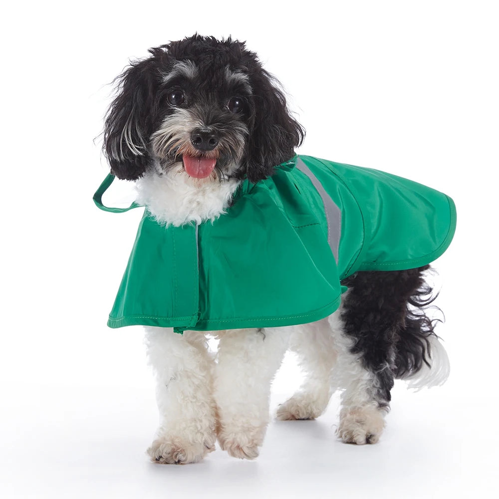 Cute Hooded Waterproof Dog Raincoat with Reflective Pet Protection