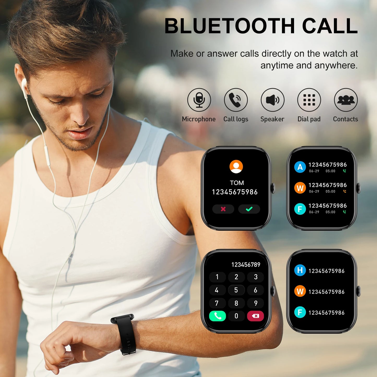 Premium Bluetooth Smart Watch with Fitness Tracker, Calls & Health Monitoring