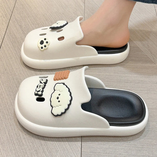Cute Dog Cartoon Plush House Slippers for Men and Women