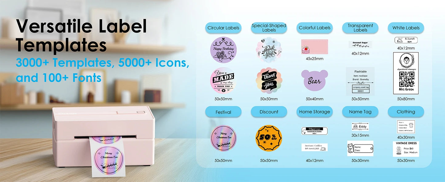4x6 Wireless Thermal Shipping Label Printer for Small Business & Home Office