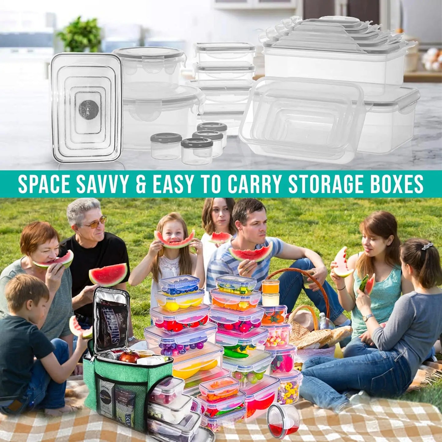 50 Pack 8 oz Plastic Food Containers with Lids, Leakproof & Microwave/Dishwasher/Freezer Safe, BPA Free for Meal Prep