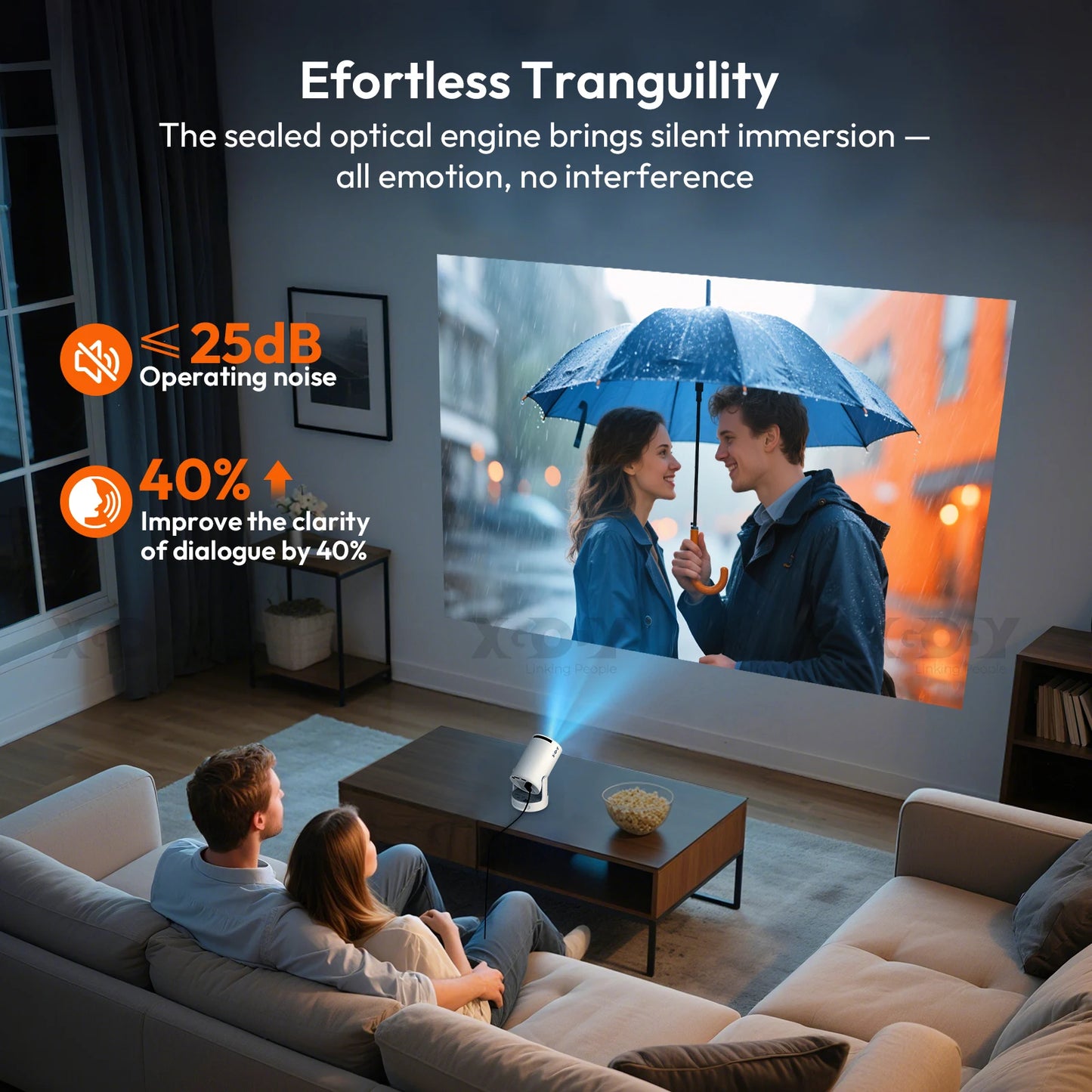 XGODY 4K 1080p LED Projector with 12000 Lumen Brightness, WiFi 6 Bluetooth 5.0 Portable Home Theater System for entertainment