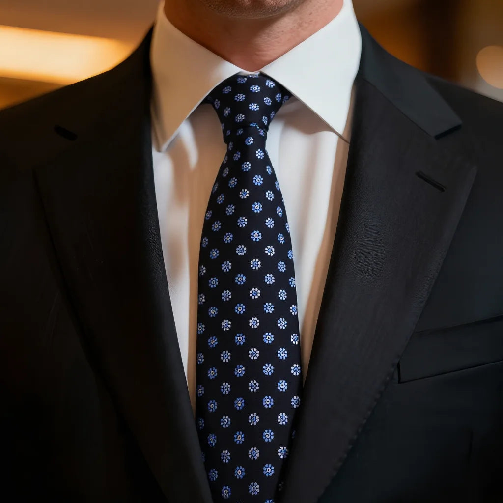 Luxury Men’s Silk Geometric Necktie for Business, Weddings & Formal Events