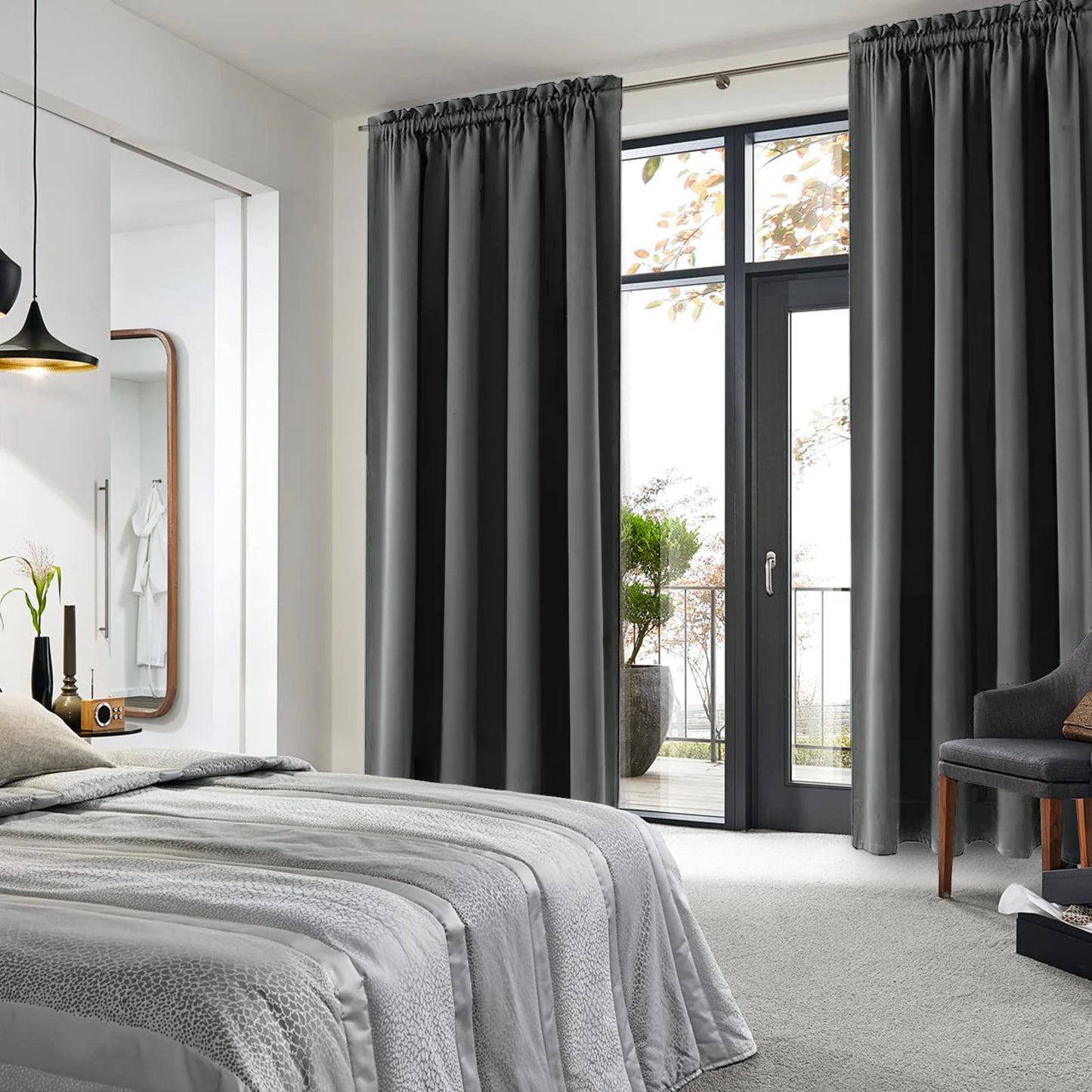 Modern Thermal Blackout Curtains .Elegant Room Darkening Window Panels