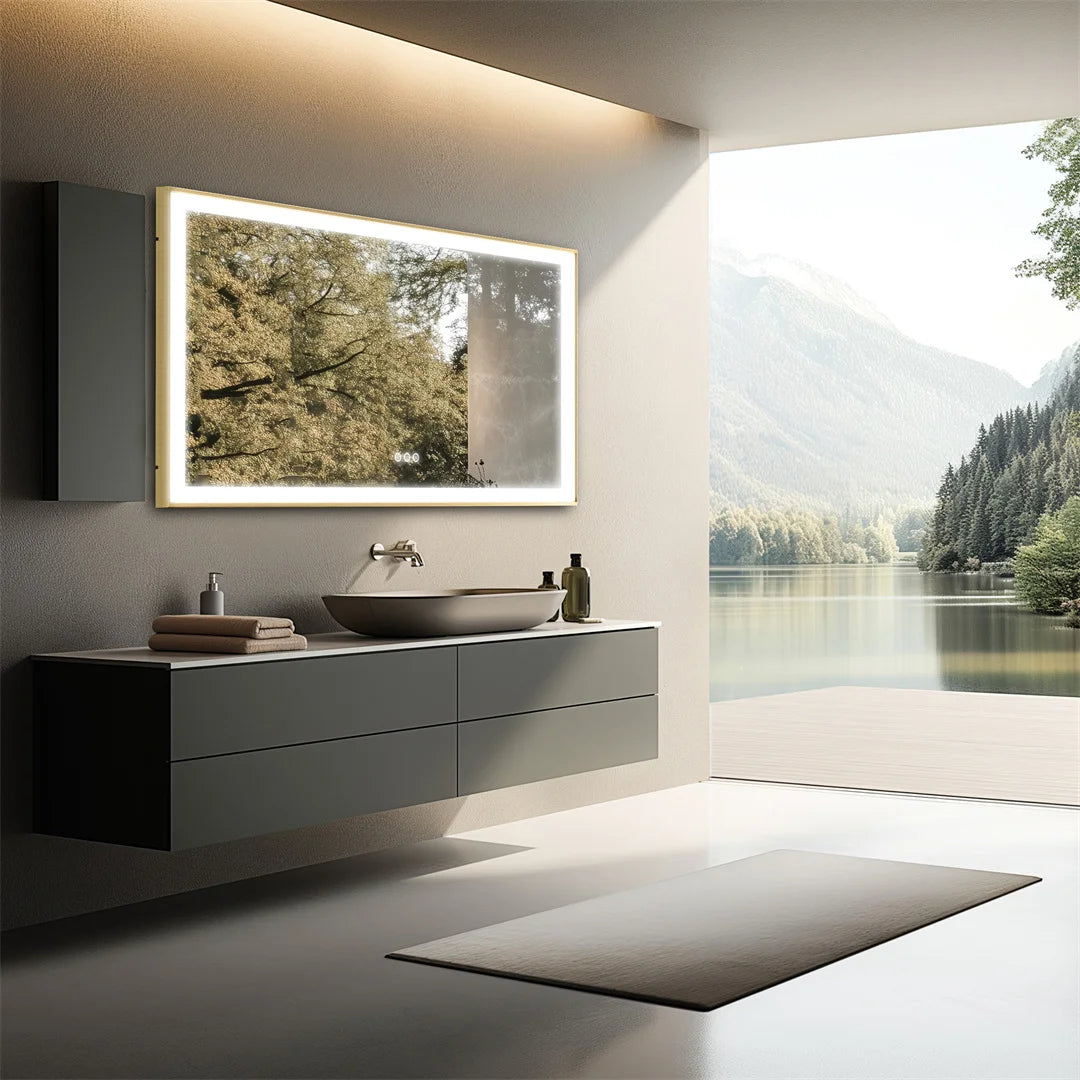 Luvodi Large Gold Framed Fogless Smart Dressing Mirror