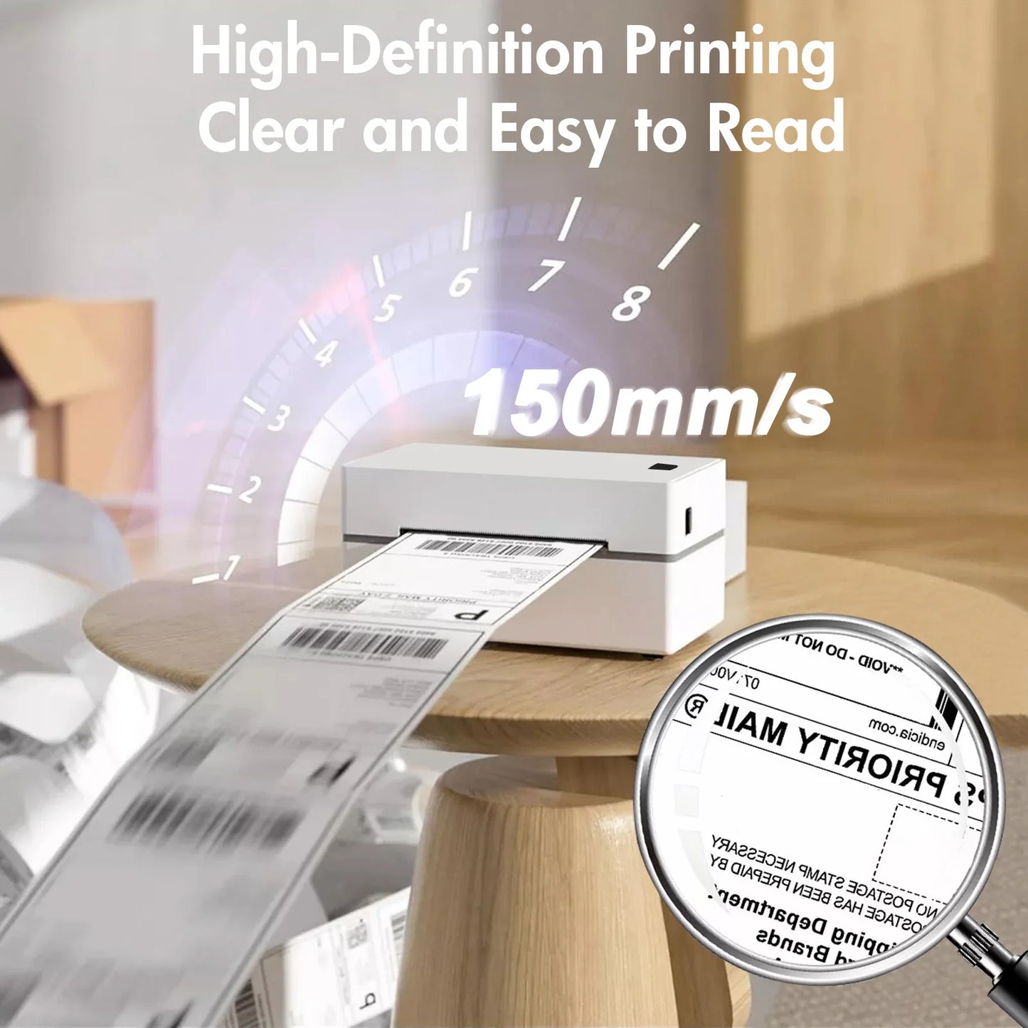 Portable 4x6 Thermal Shipping Label Printer for Small Business & Home Office